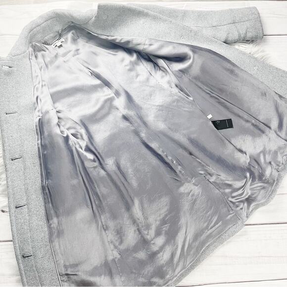 Whistles Grey Wool Button Down Coat Size 6 - Picture 4 of 9